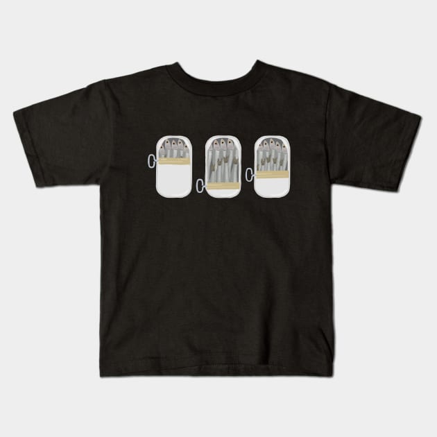 Sardines Kids T-Shirt by ahadden